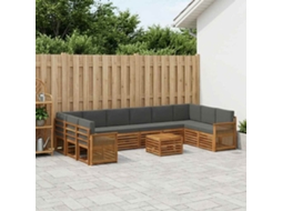 Vidaxl Conjunto De Sofás Para Exterior 8 Unid. Natural E Antracite