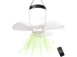 Ventilador De Camping Com Luz, Ventilador Portátil Recarregável Para Barraca Com Bateria De 8000 Mah