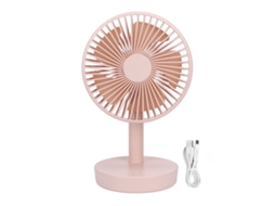 Ventilador Mesa Usb 3 Velocidades Oscilante Rosa 5 Lâminas