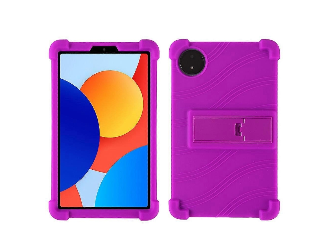 Capa Tablet Em Silicone Com Suporte, Antiqueda E Resistente A Impactos Para Xiaomi Redmi Pad Se 4g 8,7 Polegadas Roxo Elysve