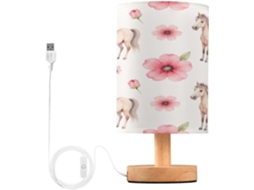 Luminária De Cabeceira Led Com Portas Usb E Cúpula Tecido Para Quarto, Dormitório E Escritório Em Casa