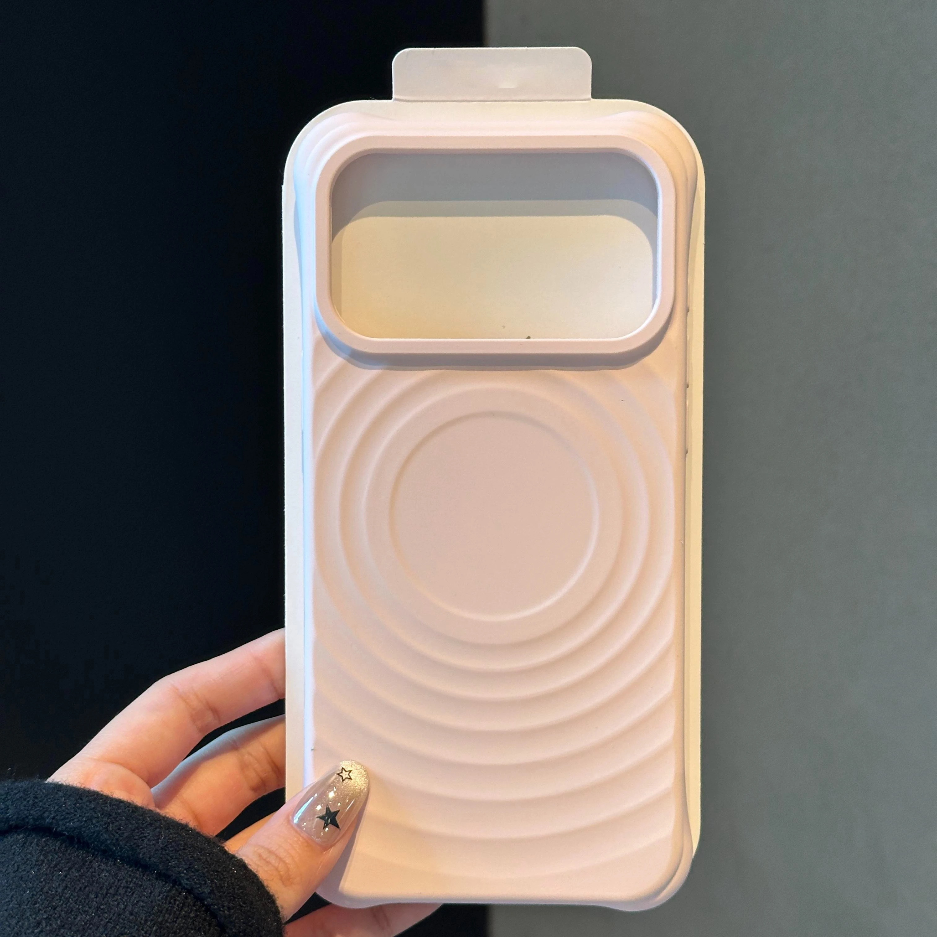 Capa Magnética Corrugada De Silicone Líquido Para Iphone 17 Pro Max (rosa)
