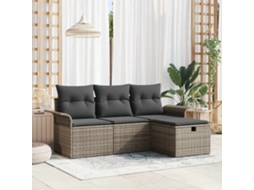 Vidaxl Conjunto De Sofá De Jardim 4 Unid. Rattan Sintético