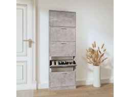 Vidaxl Sapateira 59x17x169 Cm Derivados De Madeira Cinzento Cimento