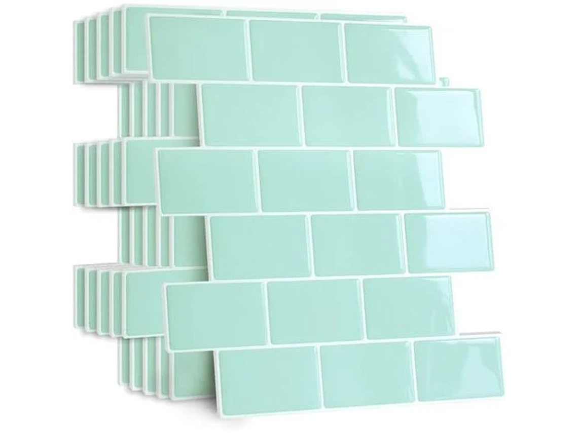 Azulejos Inovadores Removíveis E Adesivos, Efeito De Azulejo Real Semelhante A Cristal Para Cozinhas, Banheiros, Lavanderias, Trailers, Trailers, Azul