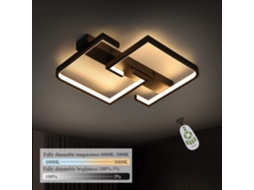 Nettlife Lâmpada De Teto Led 35 W Preta Regulável Com Controlo Remoto Design Moderno Para Sala De Estar E Escritório