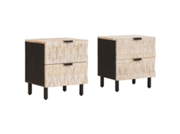 Vidaxl Armário De Cabeceira Com Gaveta 2 Pcs Branco 40 X 33 X 46 Cm