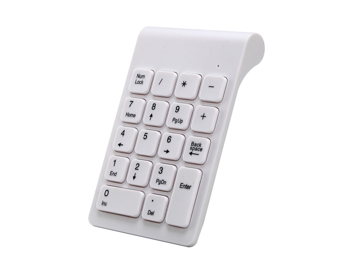Teclado numérico mini sem fio de 2,4 GHz com 18 teclas e teclado numérico digital para contabilidade, caixas, laptops e tablets.