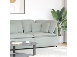 Vidaxl Módulo De Canto Para Sofá Modular Com Almofadas, Cinza Claro, 100 Cm
