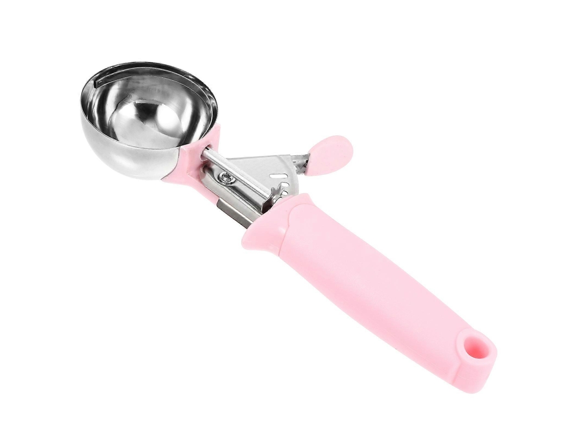 Colher De Sorvete Universal Rosa Em Aço Inoxidável Para Sobremesas (1 Unidade)
