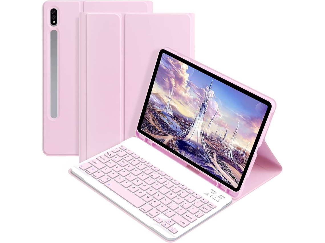 Capa Teclado CUICH para Samsung Galaxy Tab A9 Plus 11 Polegadas com Teclado Bluetooth (Rosa) 