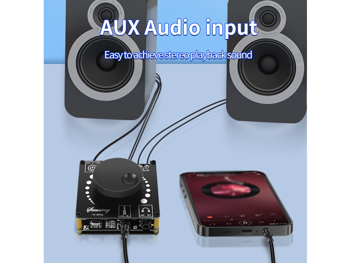 Laxiscreed Amplificador De Áudio Bluetooth 5.1 Com Controle De Graves E Agudos