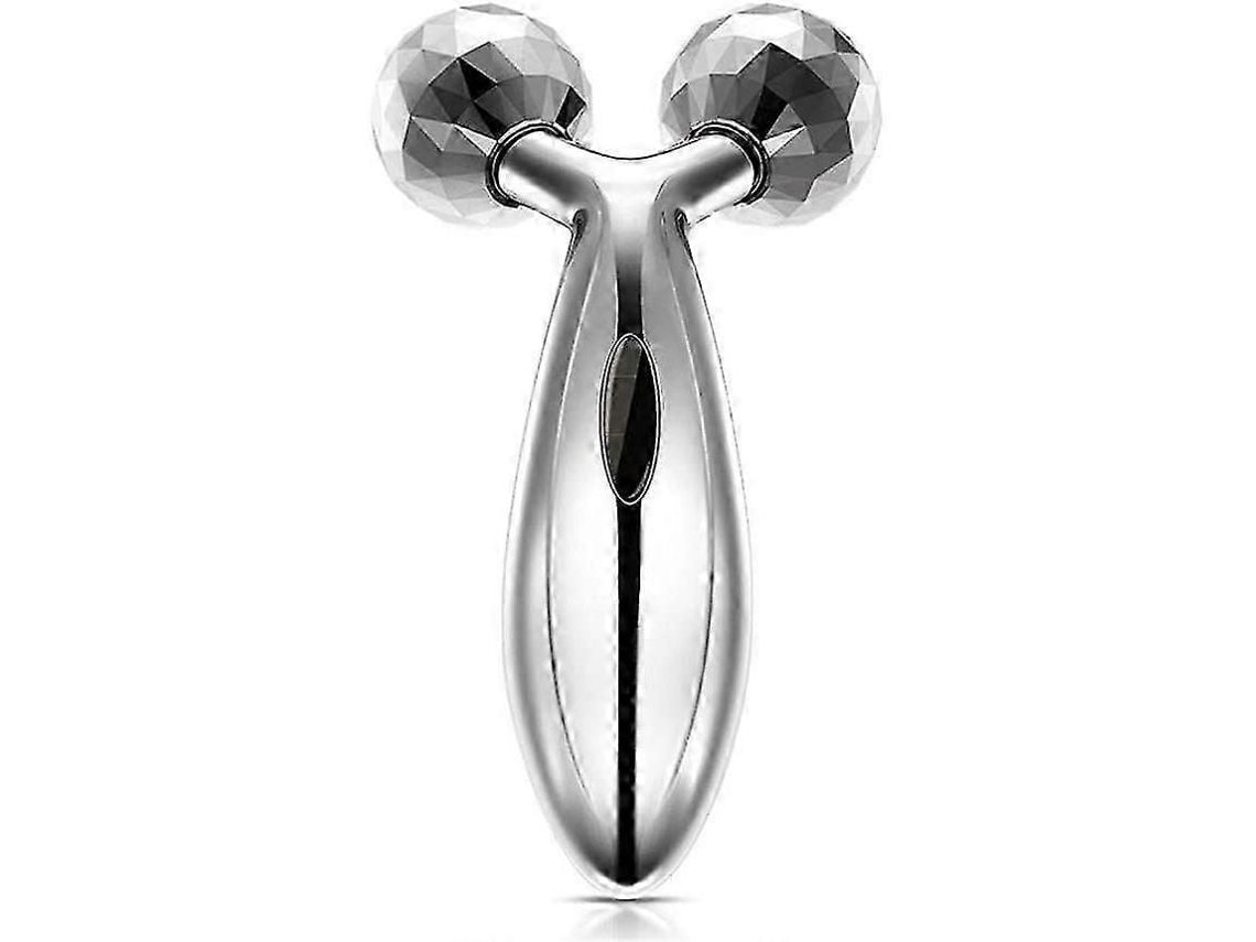 Massageador Facial 3d com Rolos para Firmeza e Beleza, Ferramenta de Lifting Prateada GOKOCO