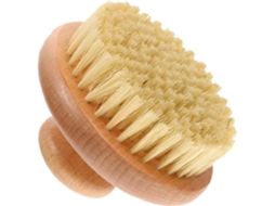Escova Esfoliante Corporal Beavorty Com Cabo Curto, Escova De Limpeza Facial Em Madeira Natural Para Massagem E