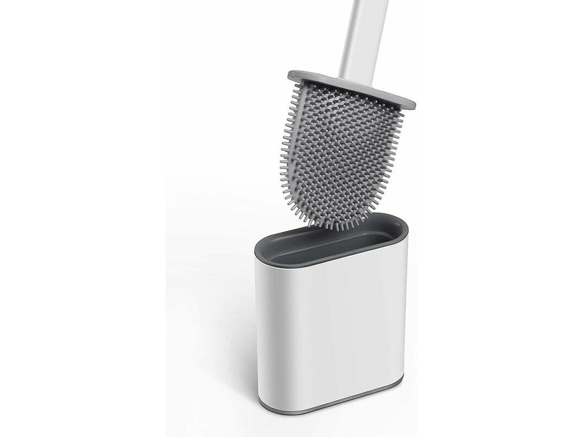 Escova Sanitária de Silicone com Suporte, Antibacteriana, Branca AQUAFORGE