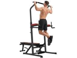 Torre De Potência Dobrável, Estação Fitness Multifunções Regulável Em 7 Posições. Aço, Carga 150 Kg.
