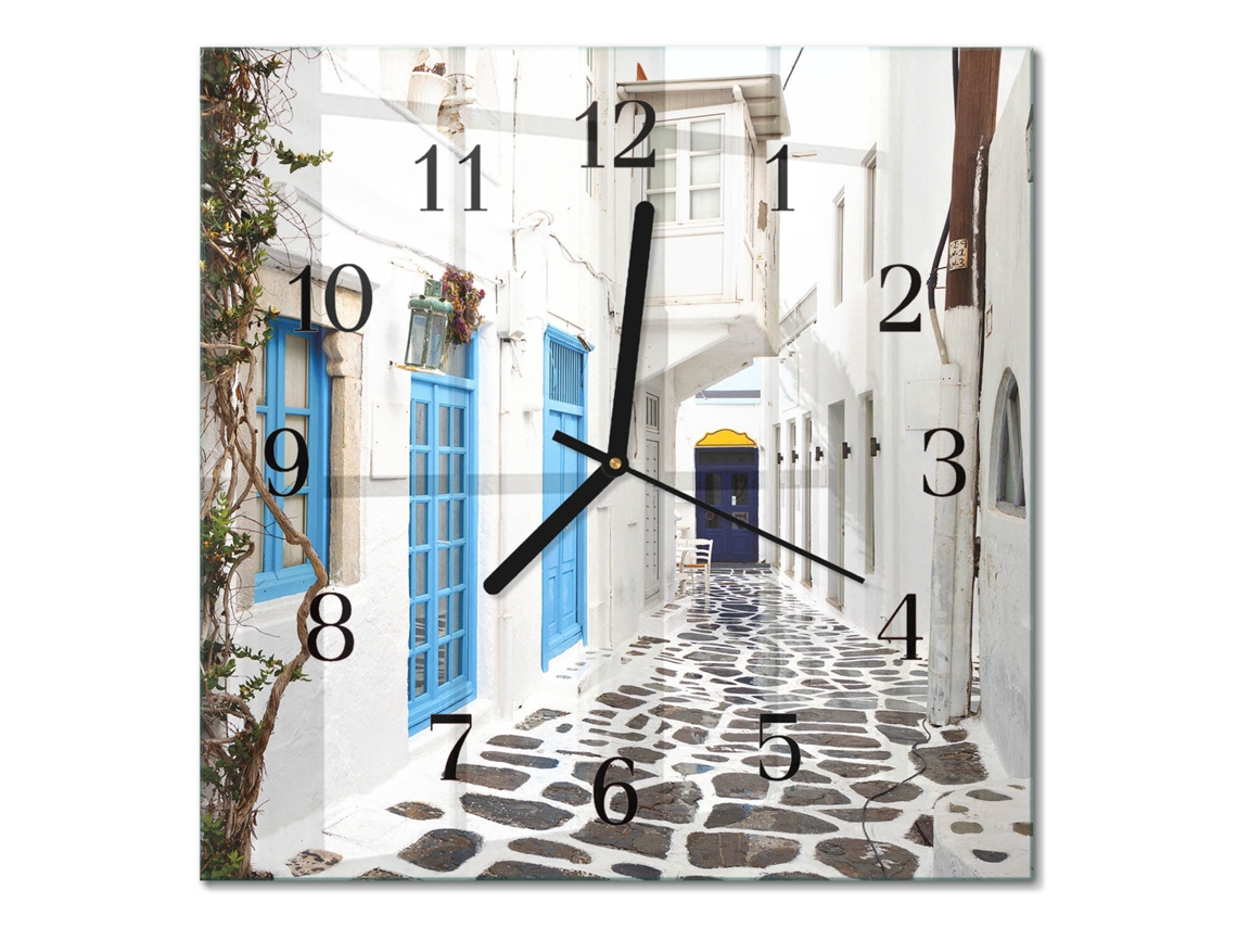 Relógio De Parede De Vidro Multicor Espelharte (30x30 Cm)