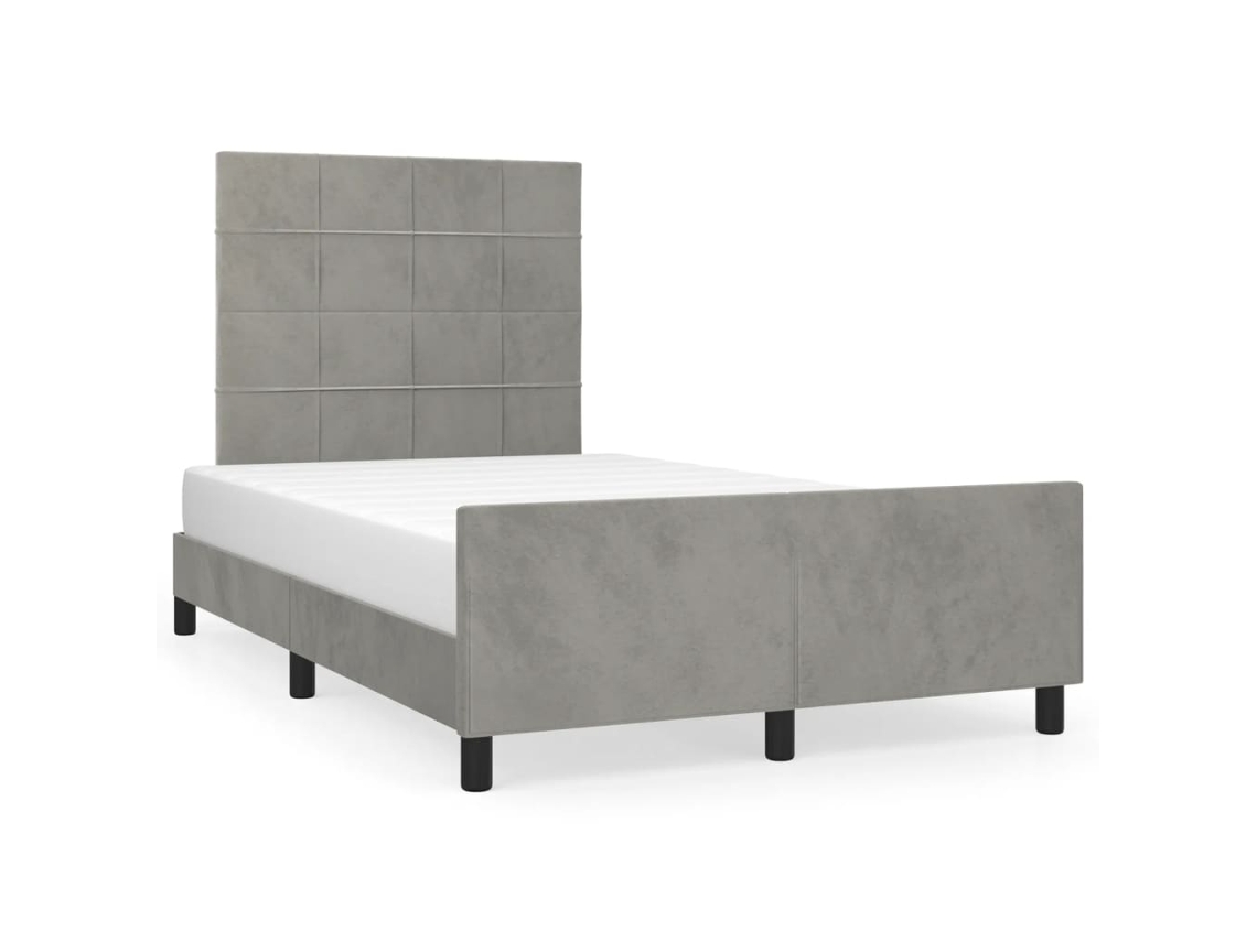 Estrutura de cama sem colchão 120x200 cm veludo cinzento claro MAISON EXCLUSIVE