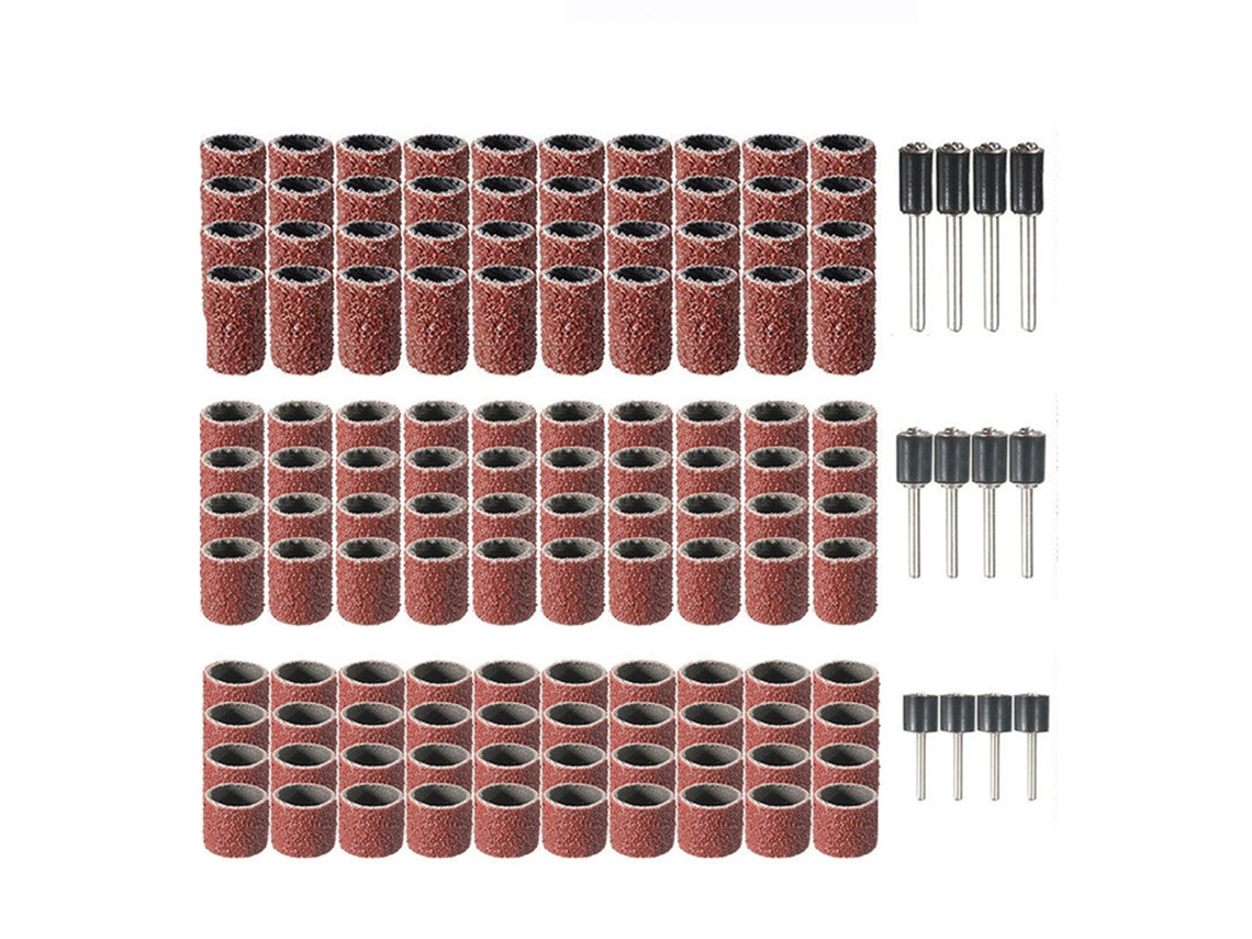 Set De Tambor De Lijado 120 Piezas Bandas De Lijado 1/2 3/8 1/4 Y 12 Mandriles Para Taladro De Uñas