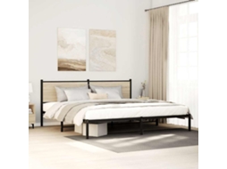 Estrutura De Cama Sem Colchão 193x203cm Metal Carvalho Sonoma