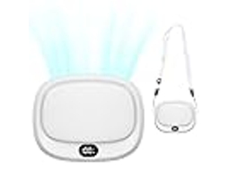 Ventilador portátil, Mini Ventilador USB de mão, 5 velocidades ajustáveis, 1800mah recarregável, com display LED e fio Zeuxo (branco)