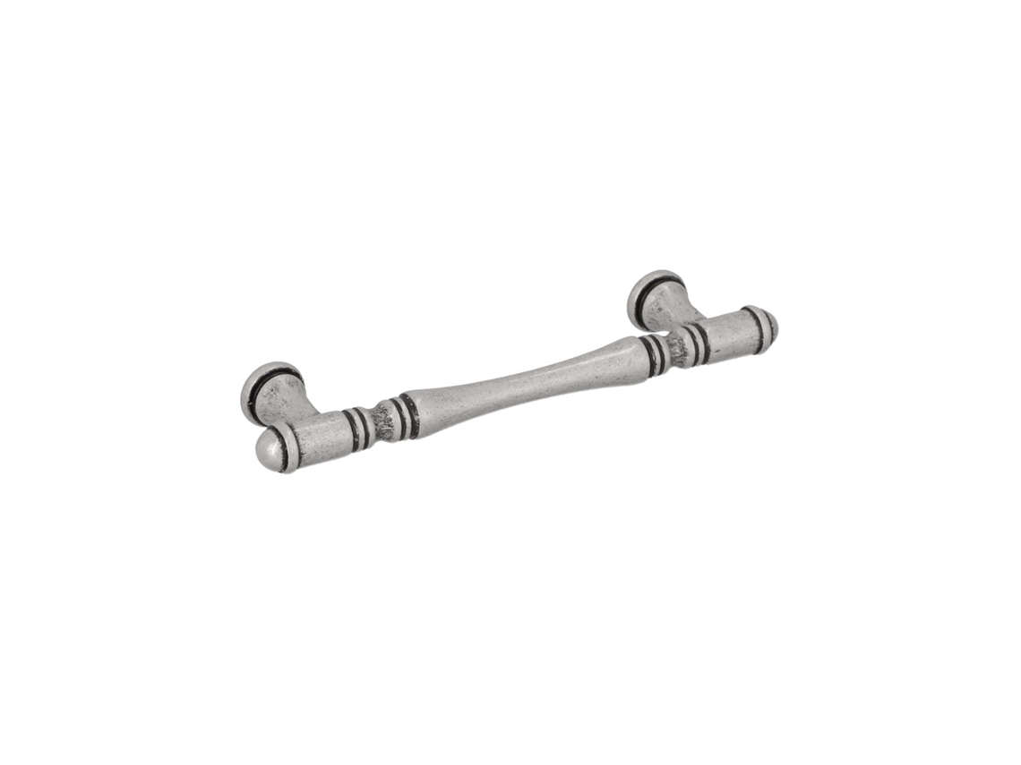 Puxador para Móveis em Zamac Distância Central 96mm Prata Antiga Brilhante Conjunto de 6 HARDWAREXCHANGE