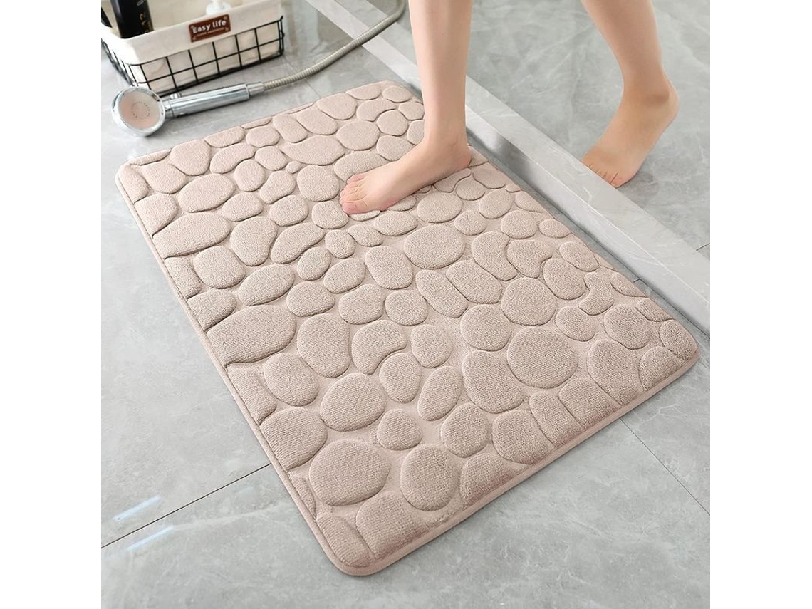 2026 almohadilla de Baño de Espuma de Memoria Cobblestone Absorbente Super (khaki)