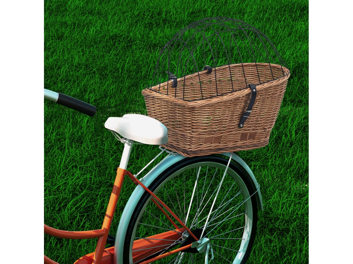 Vidaxl Cesto Traseiro Para Bicicleta 55x31x36 Cm Salgueiro Genuíno