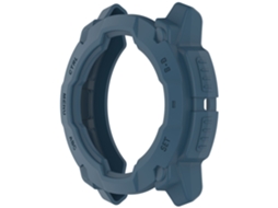 Capa Protetora Compatível Com Garmin Instinct E 45mm, Em Tpu. Azul Hexinyigjly