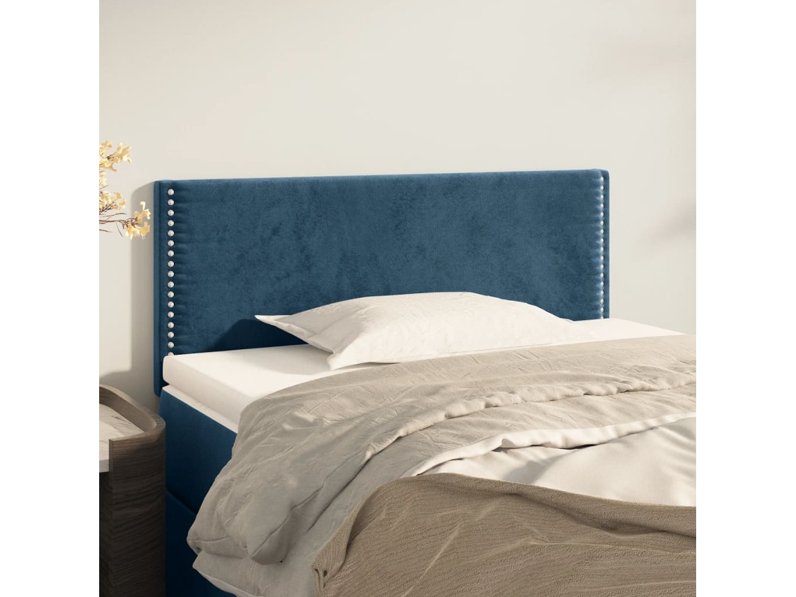 Cabecero de terciopelo 90x5x78/88 cm Azul Oscuro