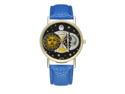 Reloj De Pulsera Unisex De Cuero Fashion Con Movimiento De Quartzo (azul)