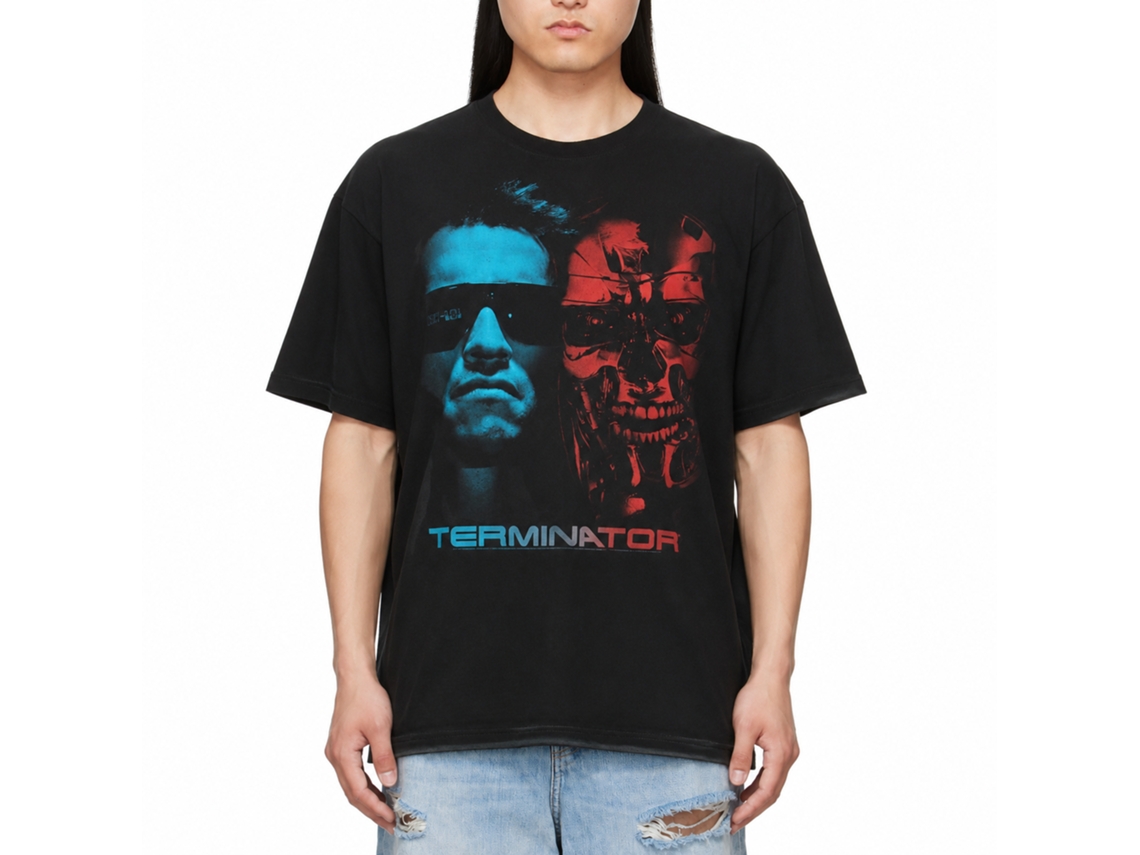 Rockinstone Terminator Face Off Black Adult T-shirt Size:xxl
