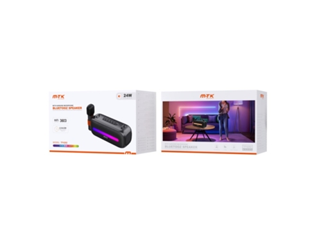 Coluna Bluetooth 24w Com Microfone Sem Fio Mtk