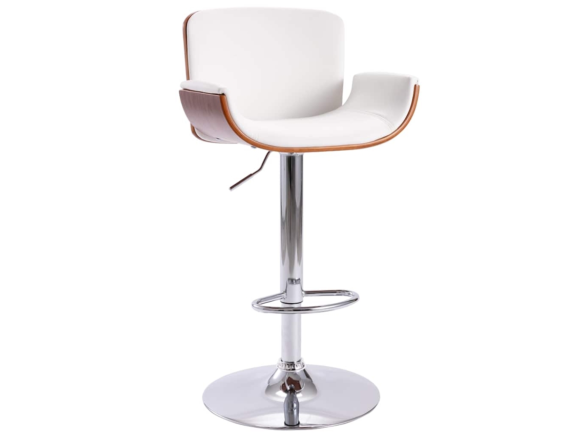 Vidaxl Banco De Bar Couro Artificial Branco