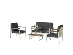 Conjunto Sofá Jardim 4 Pessoas Com Poltronas E Mesa