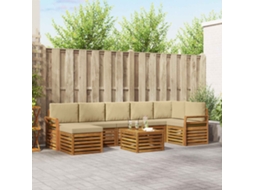 Vidaxl Conjunto De Sofás Para Exterior 8 Pcs Natural E Bege