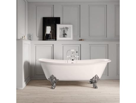 Banheira de Ferro Bradford Branca 180 Cm Pernas Cromadas ROGIER & MOTHES