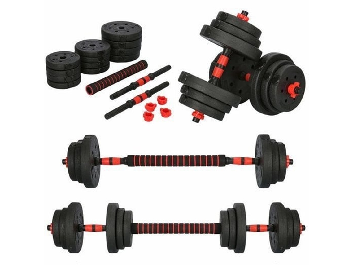 Conjunto De Halteres - Conjunto De Halteres - 20 Kg - Pesos Ajustáveis