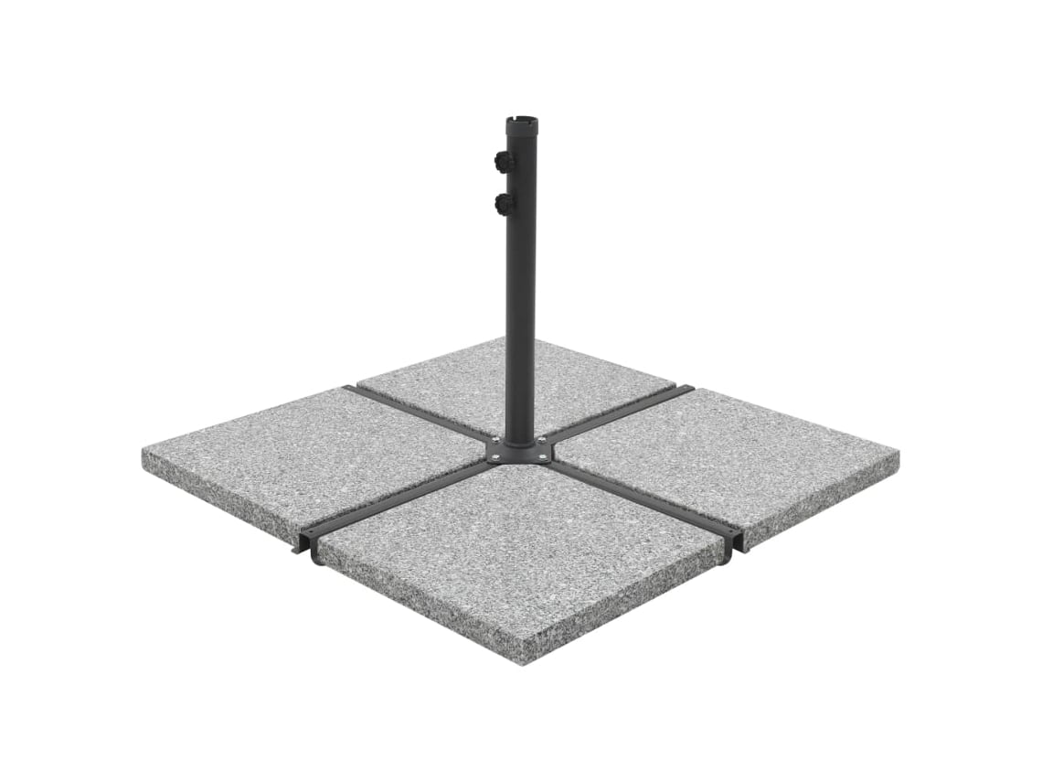 Vidaxl Placas Peso Guarda-sol Quadradas 4 Pcs Granito 100 Kg Cinzento