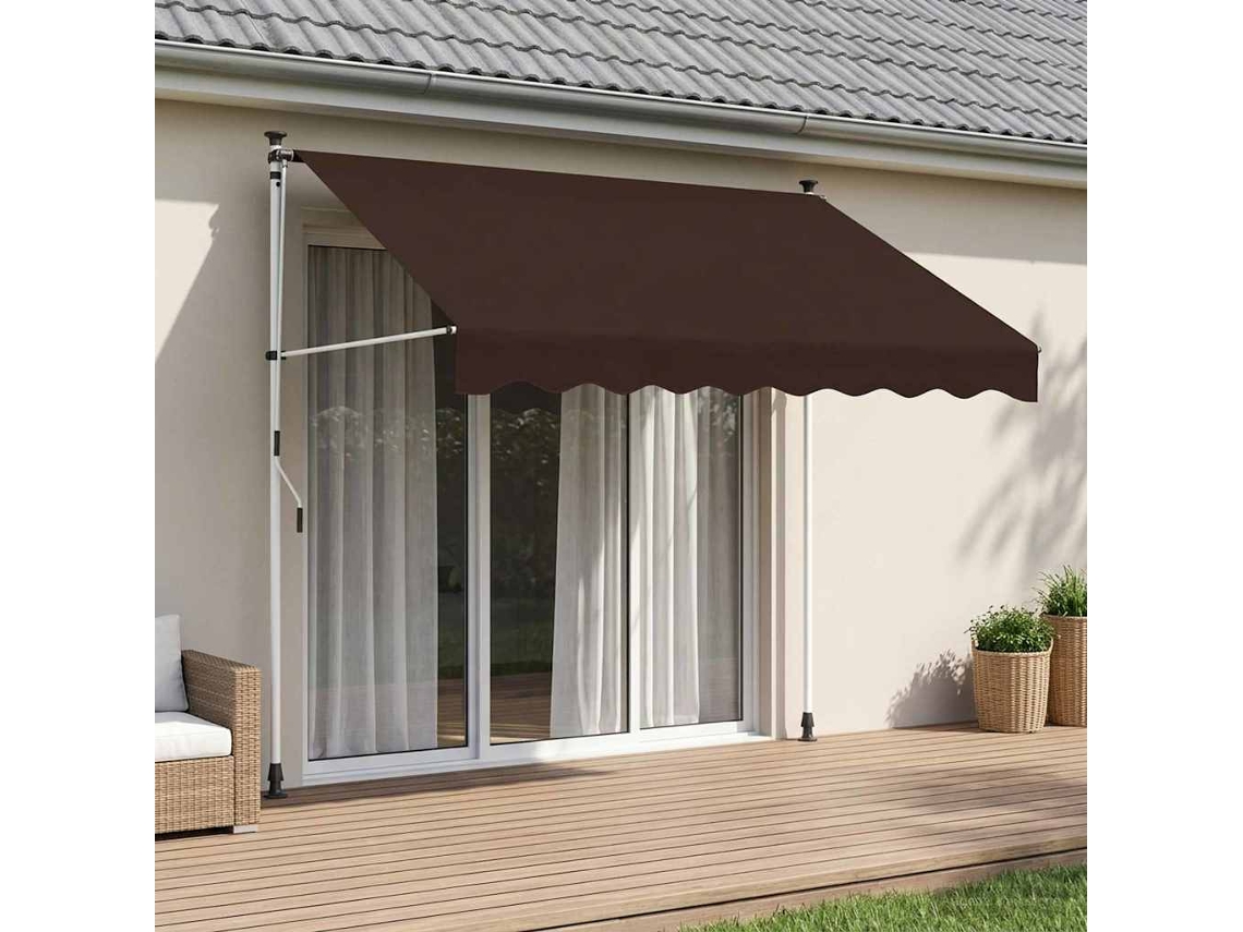 Vidaxl Toldo Retrátil Manual Castanho 200 Cm