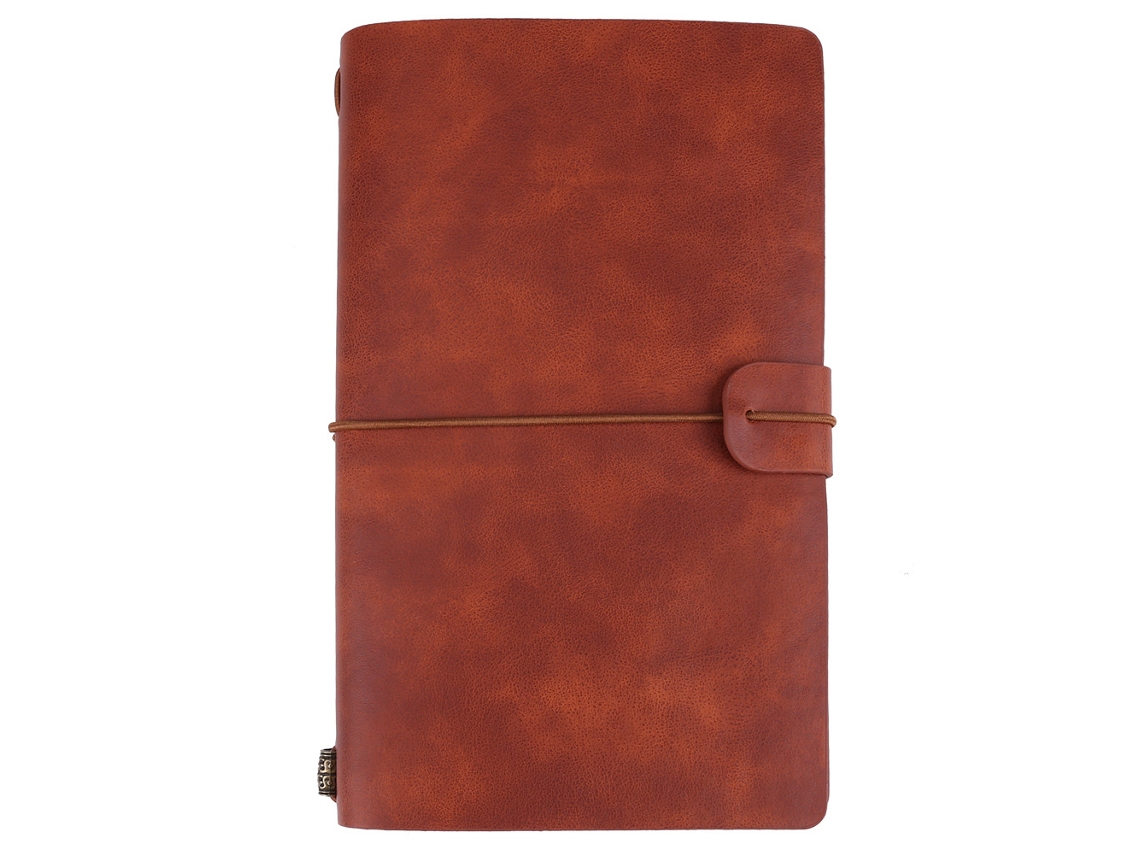 Caderno De Viagem De Couro Pu Clássico Personalizado E Rehileável Diário (marrom)