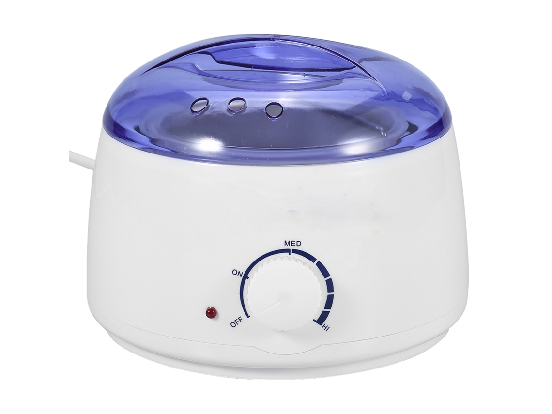 Aquecedor de cera profissional para spa com bandeja e espátula para aplicação de cera.
