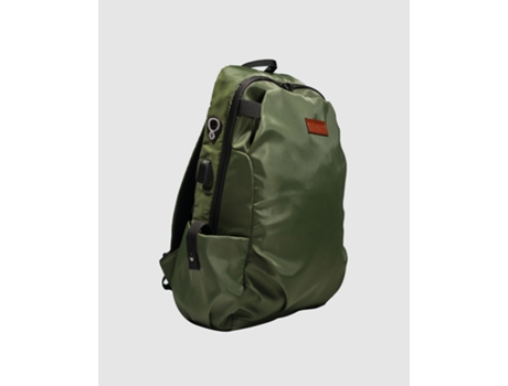 Mochila de Poliéster Reciclado KITBUCK Estilo Urbano com Fecho de Zíper e Cabo de Carregamento de Celular Embutido