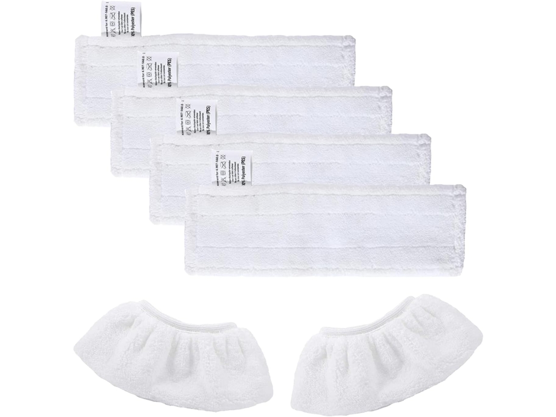 Kit com 4 Panos de Microfibra para Esfregão e 2 Kärcher Easy Fix Sc2 Sc3 Sc4 Sc5, Pano Acessório para Kärcher Easy Fix BRILVIBERA