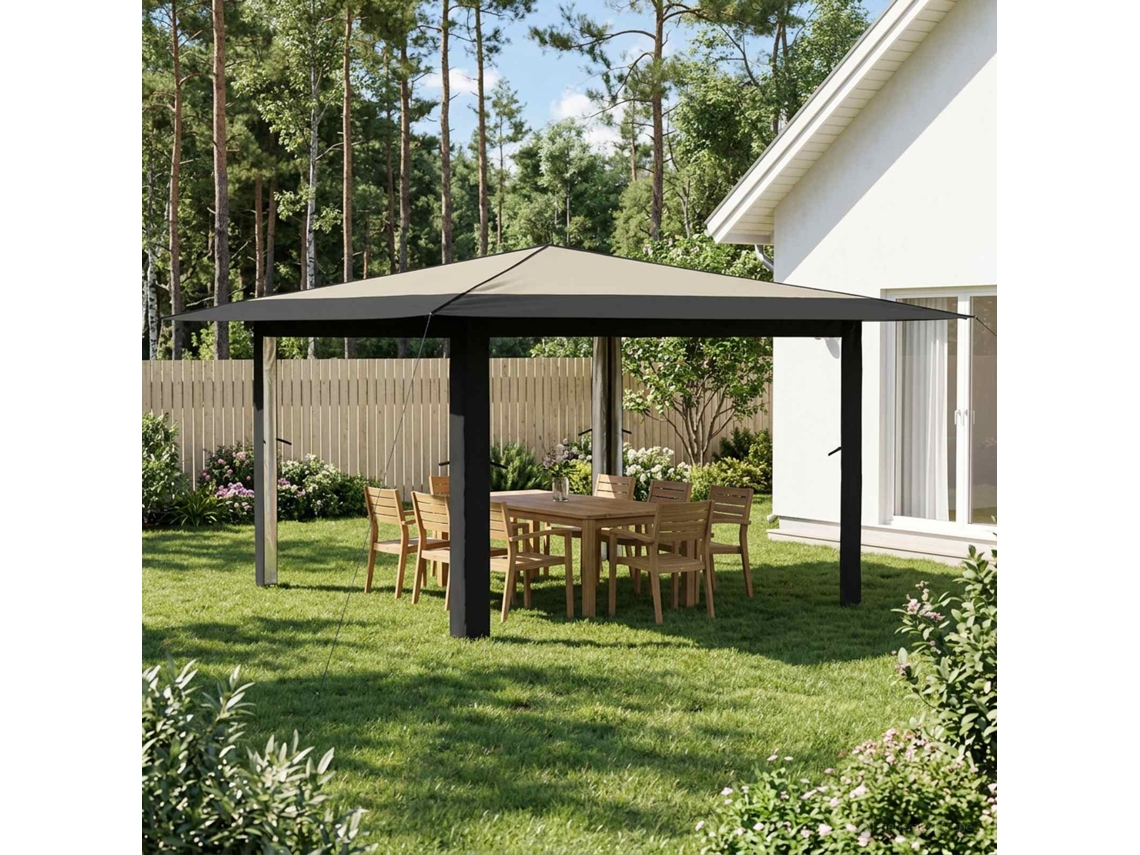 Vidaxl Gazebo Sem Lado 4 X 4 M Creme E Antracite