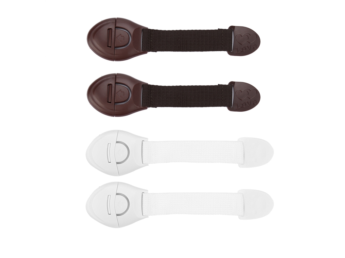 Primerox 4pcs Travão de Segurança Adesivo Bebê para Armário Gaveta Geladeira Lock Infantil
