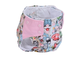 Mali fraldão de Tecido Lavável Reutilizável para Bebê Ajustável One Size Estampado