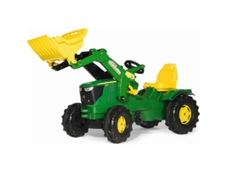 Trator John Deere 6210R ROLLYTOYS Trac com Pá Carregadora