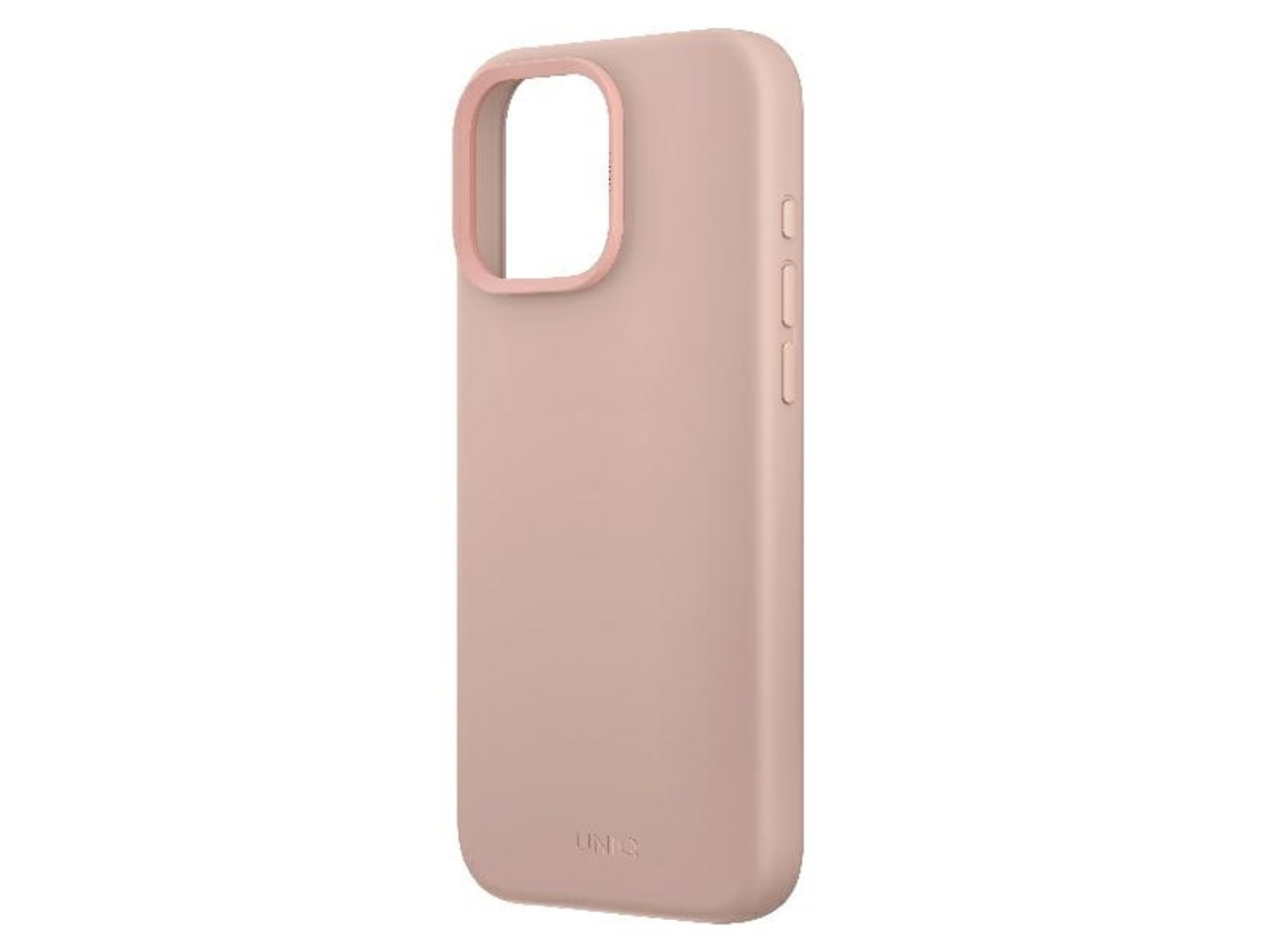 Capa Blush para iPhone 16 Pro UNIQ Pele Sintética Rosa