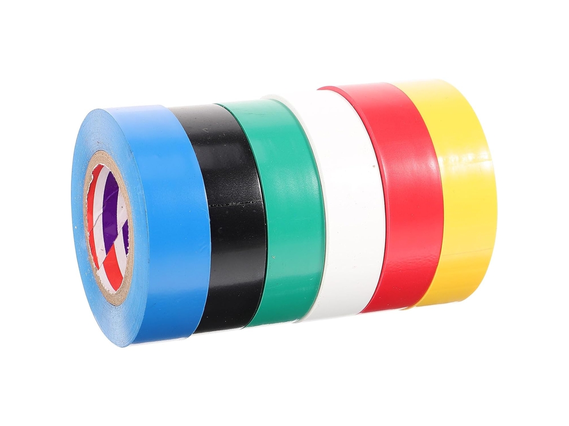 Holibanna 6 Rolos De Fita Isolante Pvc Para Reparos E Amarrações Elétricas Barreira Isolamento Portátil Confiável Uso